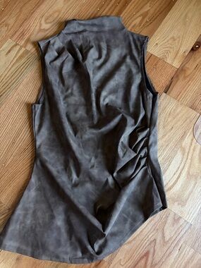 Sleeveless Mock Neck Women’s Top in Taupe